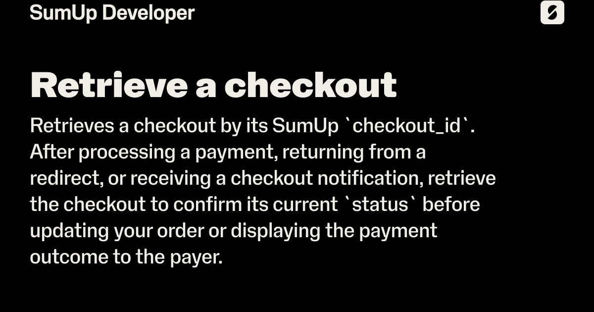 Checkouts | SumUp Developer