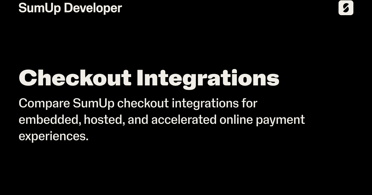 Checkout Integrations | SumUp Developer