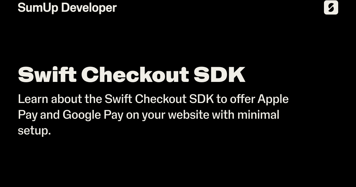 Swift Checkout SDK | SumUp Developer