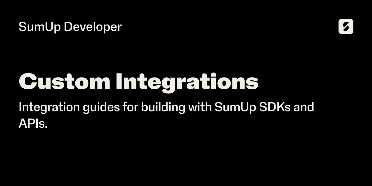 Custom Integrations | SumUp Developer