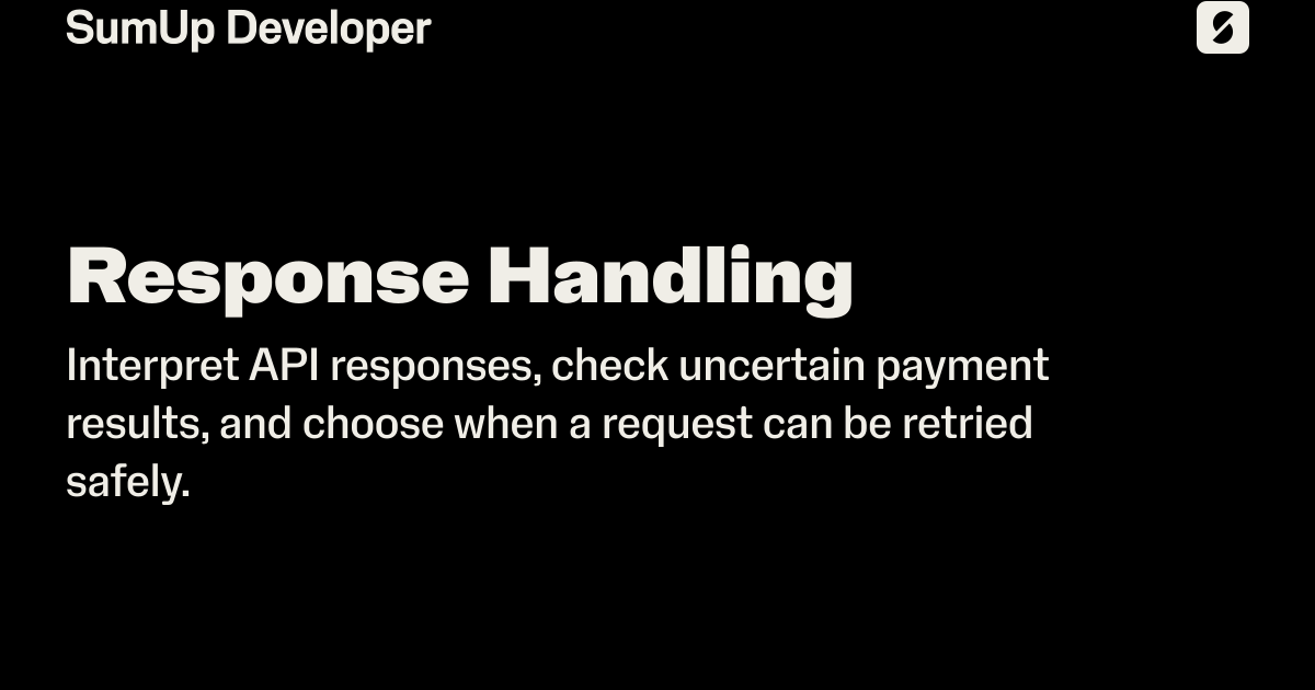 Response Handling | SumUp Developer