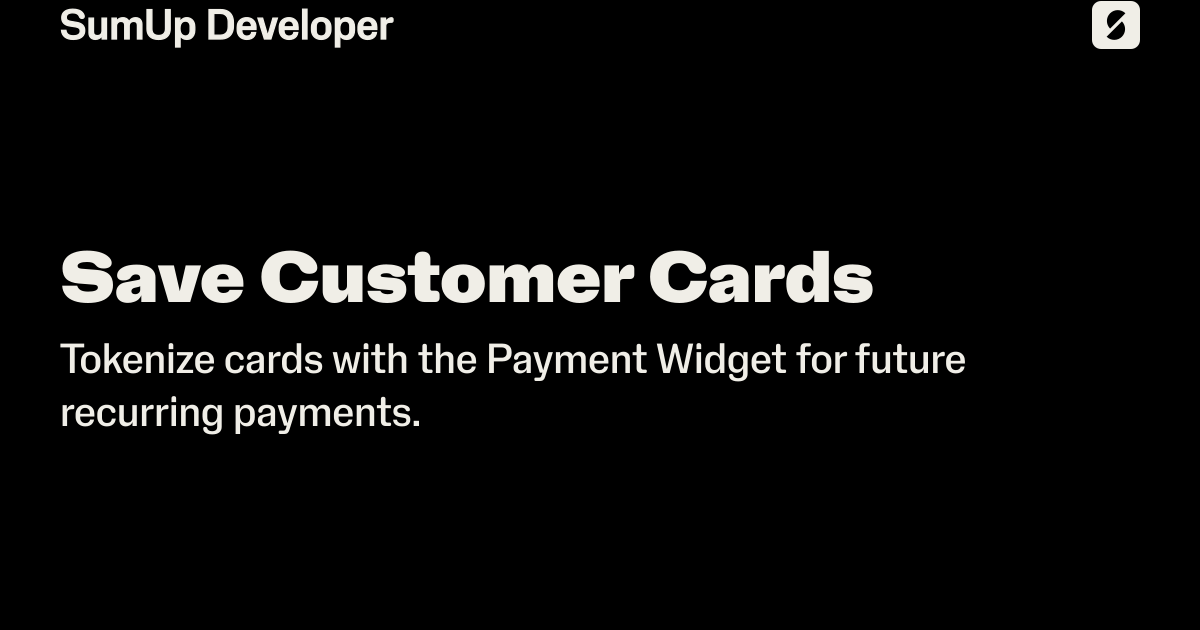 Save Customer Cards | SumUp Developer
