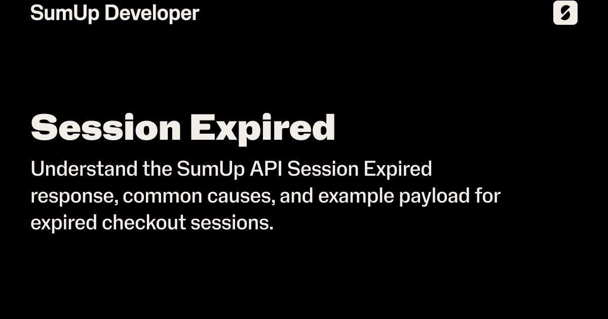 Session Expired | SumUp Developer