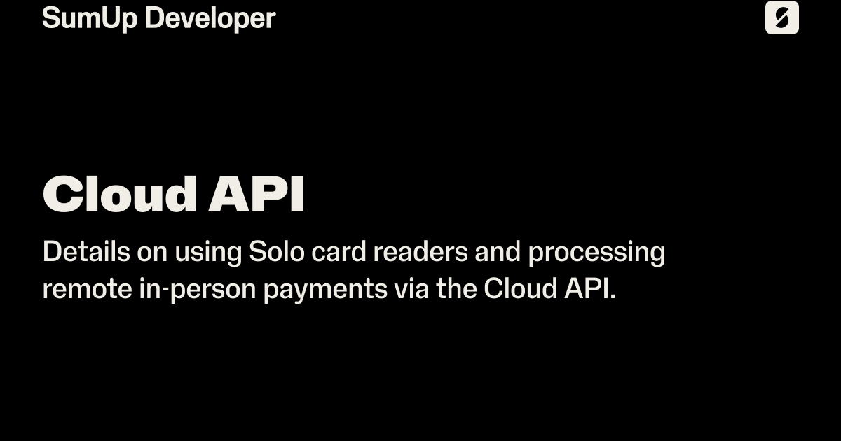 Cloud API | SumUp Developer