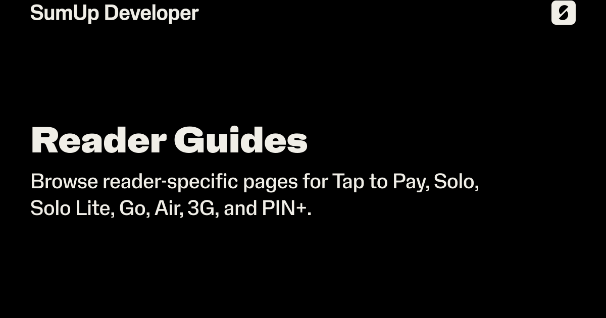 Reader Guides | SumUp Developer